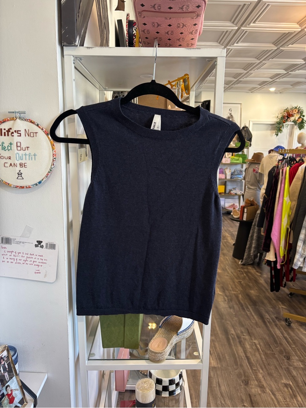 Pact Sleeveless sweater Knit Tank Top in Navy